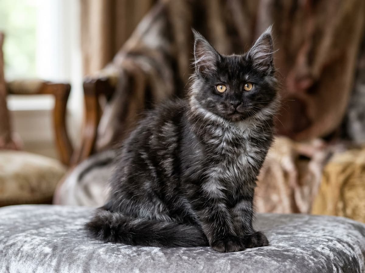 Oliver - Black Smoke Maine Coon kitten